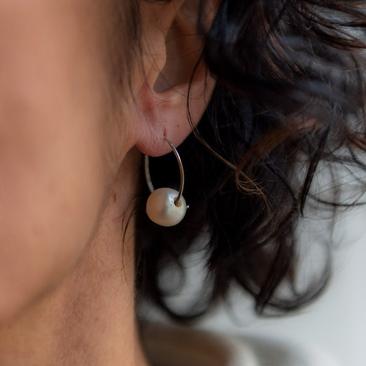 Orecchini Cerchio Perla