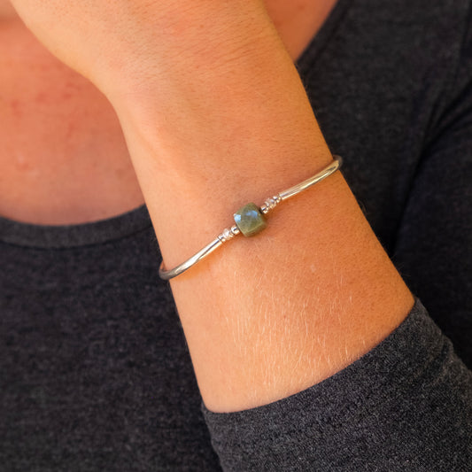 Bracciale Argento Granato Verde