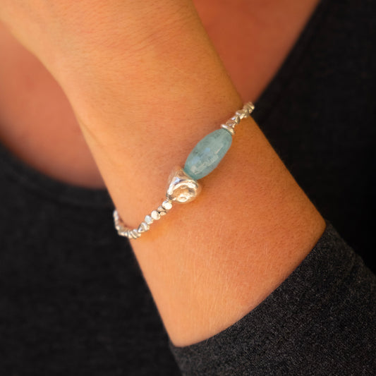 Bracciale Argento Pepita Acquamarina