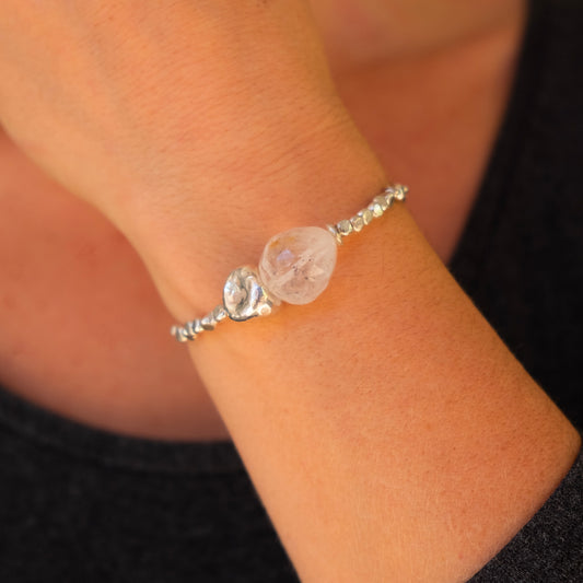 Bracciale Argento Pepita Cristallo di Rocca