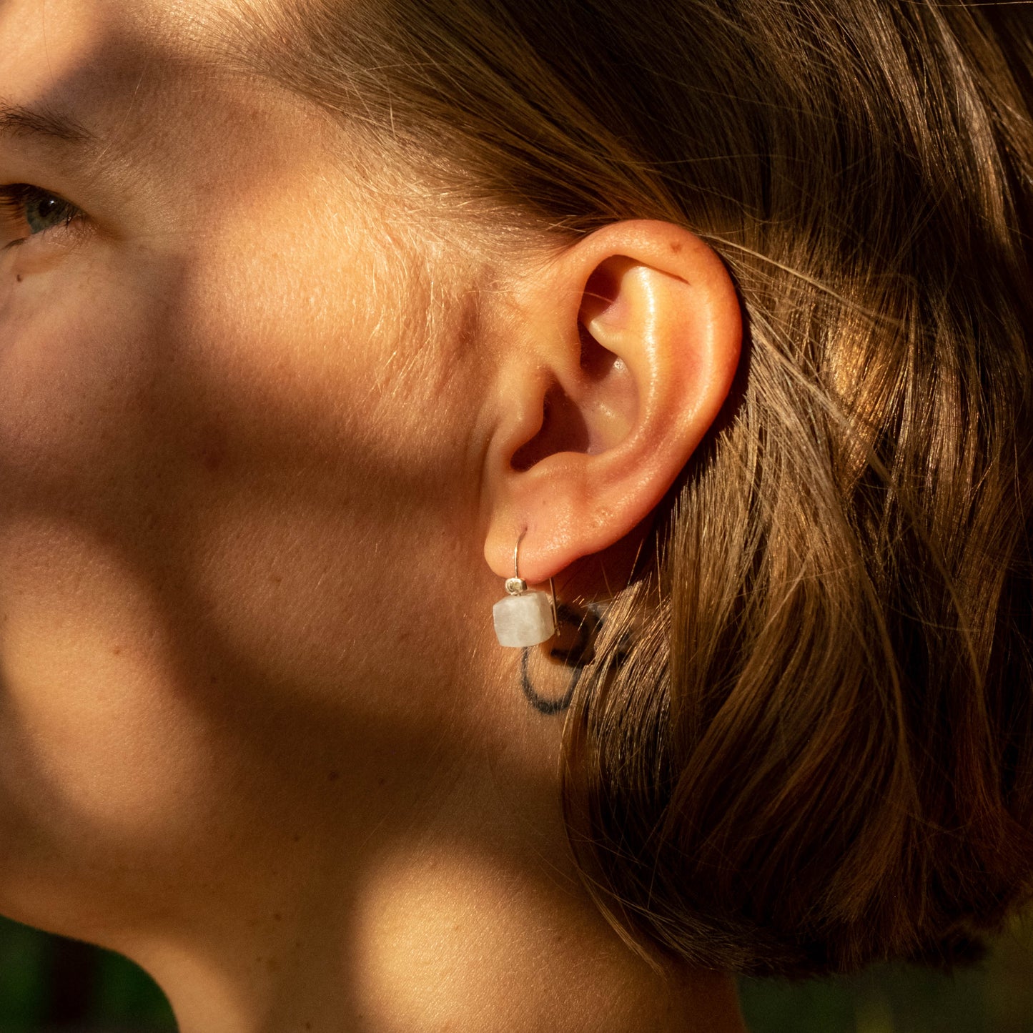 Pietra Cubo Orecchini Argento