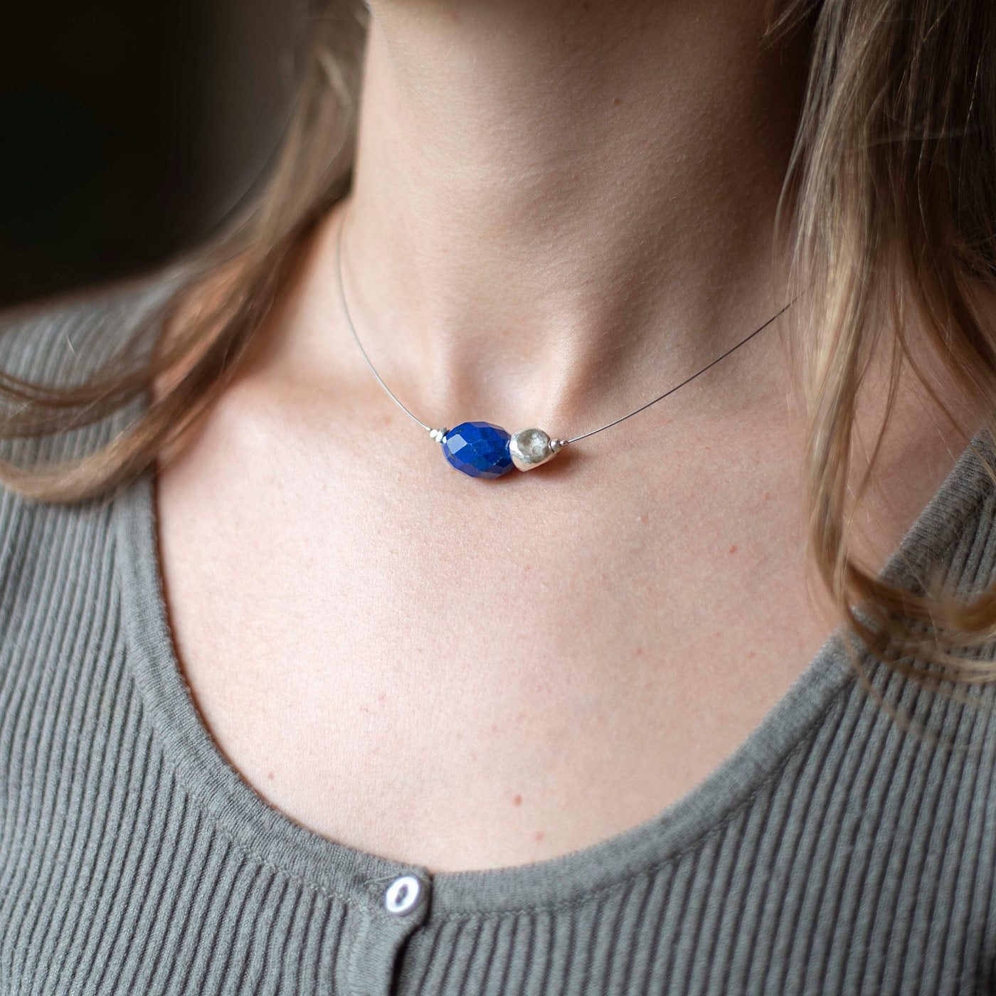 Pepita & Lapislazzuli Girocollo Argento