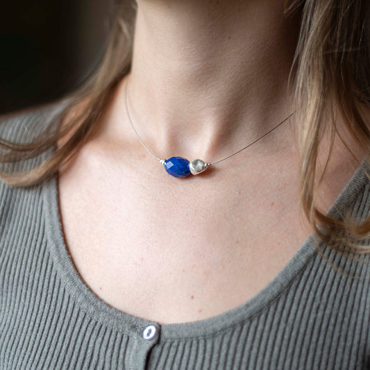 Pepita & Lapislazzuli Girocollo Argento