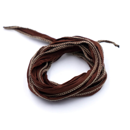 Bracciale Seta Tonalità Nero/Marrone