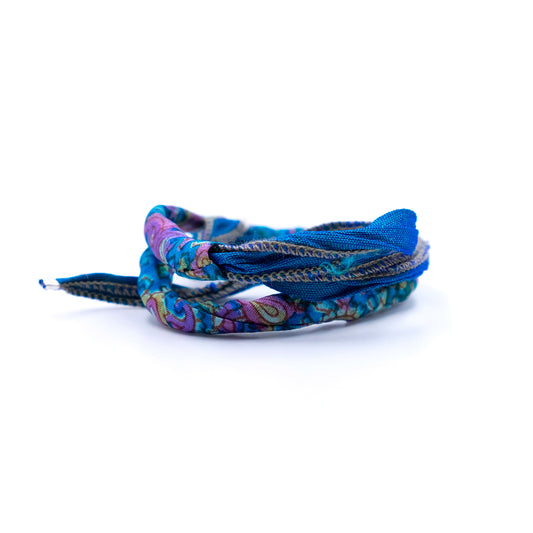 Bracciale Seta Calza Azzurra