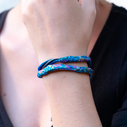 Bracciale Seta Calza Azzurra