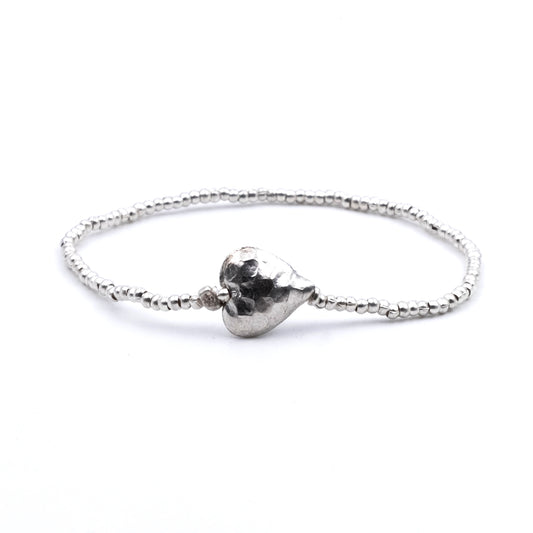 Bracciale Argento BIBA Cuore Martellato