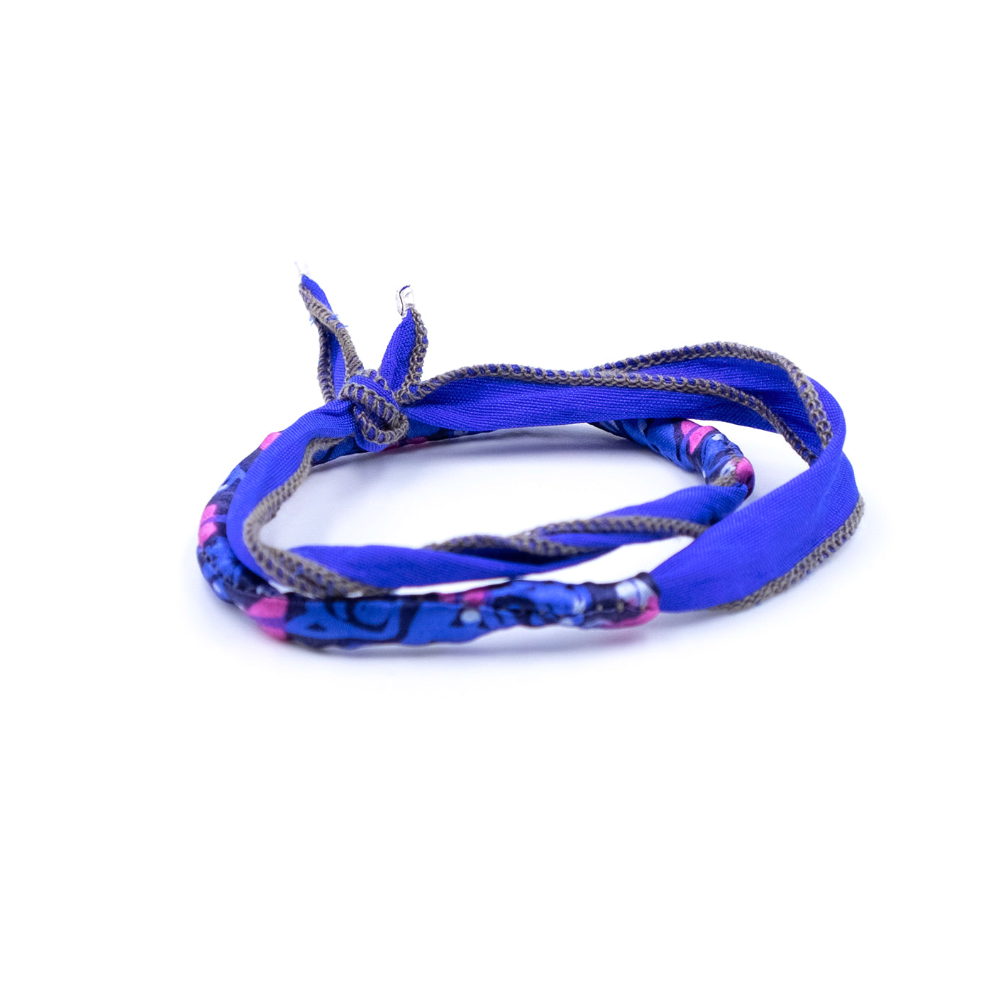 Bracciale Seta Calza Blu Elettrico