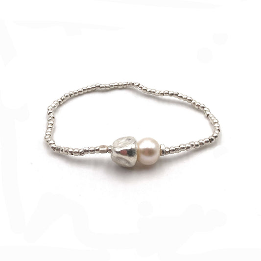 Bracciale Argento Perla Pepita Piccola