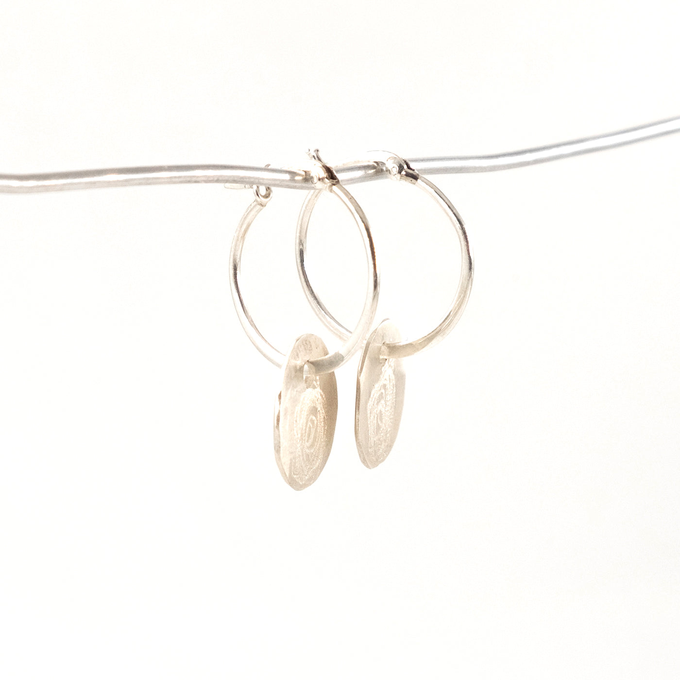 Cerchio Dischetti Orecchini Argento