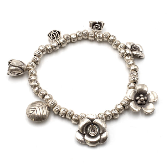 Bracciale Argento Charms Fiori