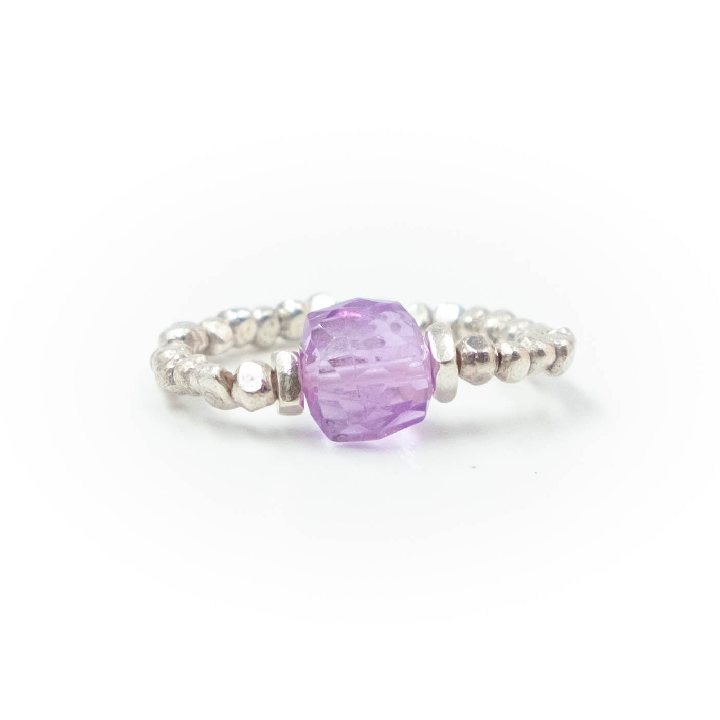 Anello Argento Cubo Ametista