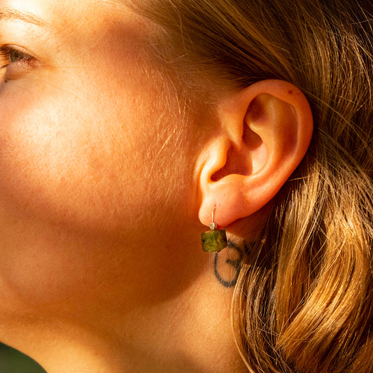 Pietra Cubo Orecchini Argento