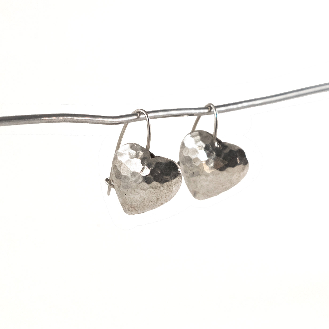 Cuore Martellato Orecchini Argento