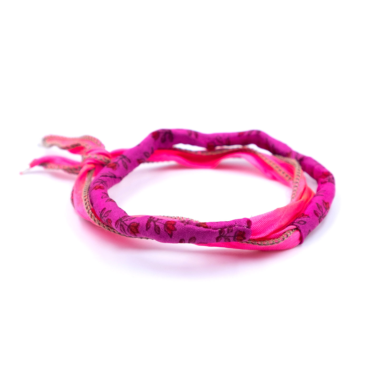 Bracciale Seta Calza Fucsia