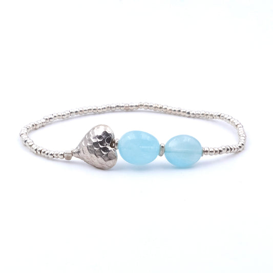 IDA Bracciale Argento Cuore Acquamarina
