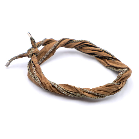 Bracciale Seta Tonalità Nero/Marrone