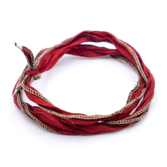 Bracciale Seta Tonalità Rosso