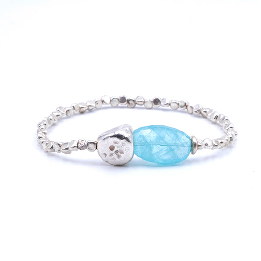 Bracciale Argento Pepita Acquamarina
