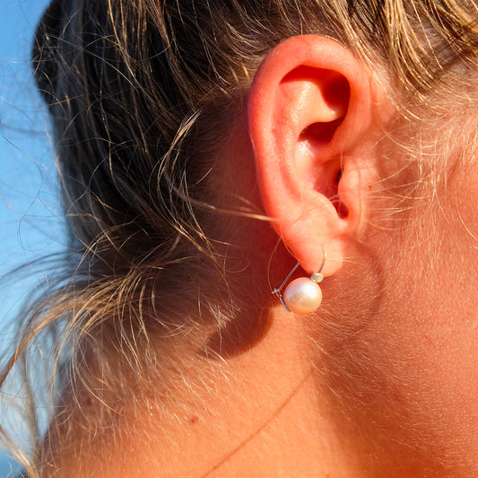 Perla Rosa Orecchini Argento