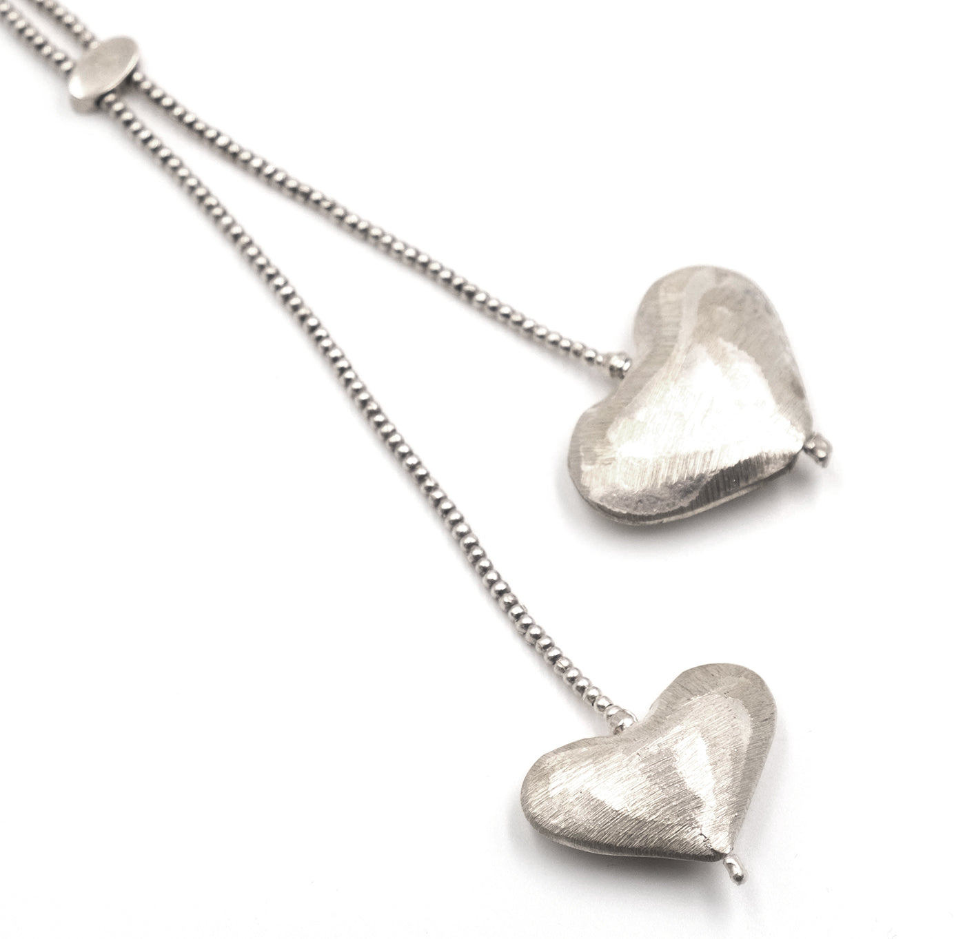 Saliscendi Cuori Collana Argento