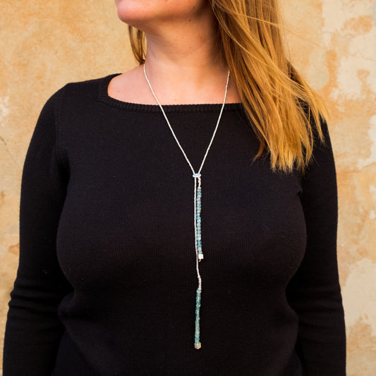 Saliscendi Apatite Collana Argento