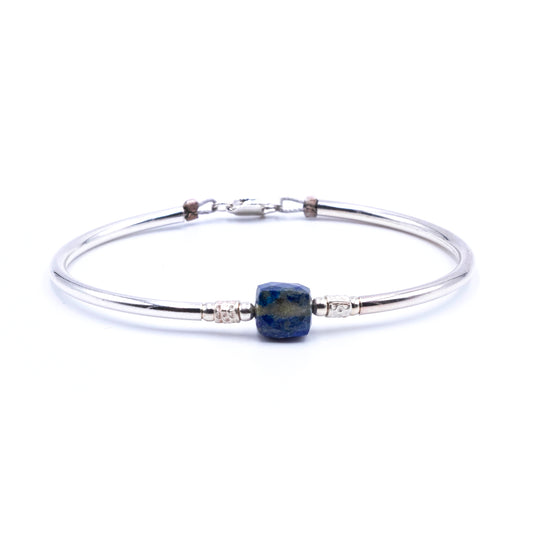 Bracciale Argento Semirigido Lapislazzuli