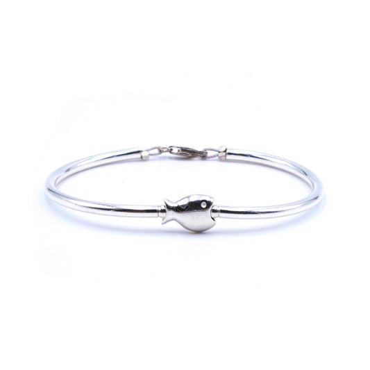 Bracciale Argento Semirigido Pesce