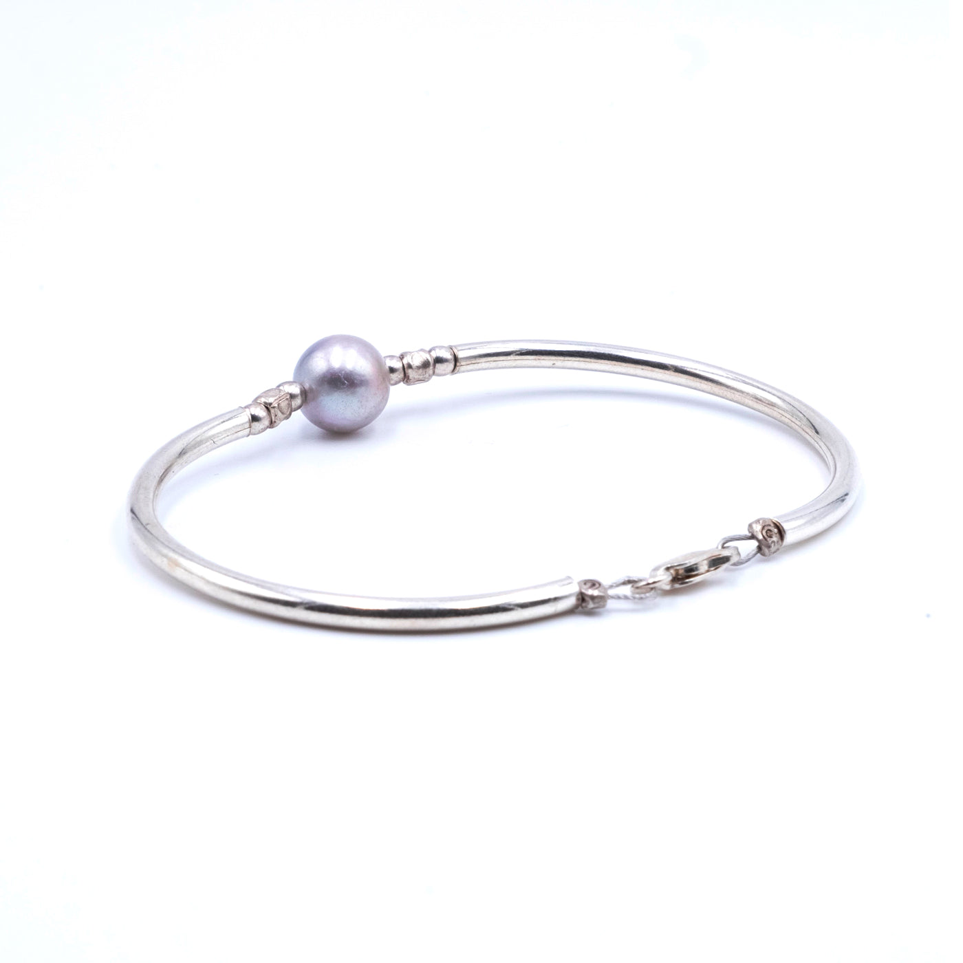 Bracciale Argento Perla Grigia