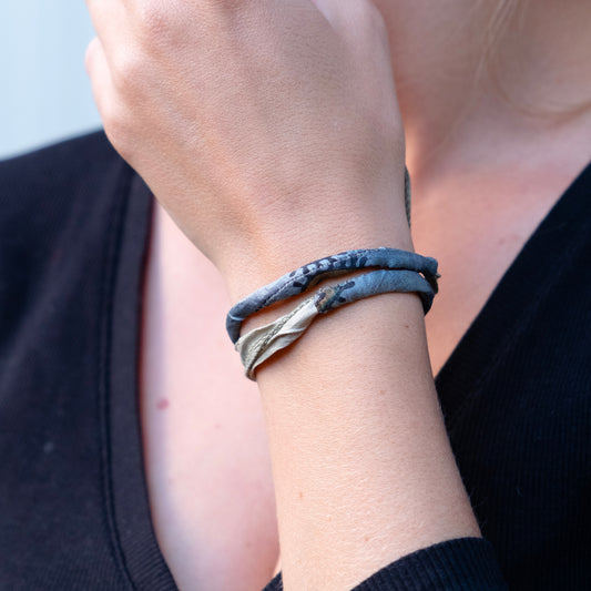 Bracciale Seta Calza Argento