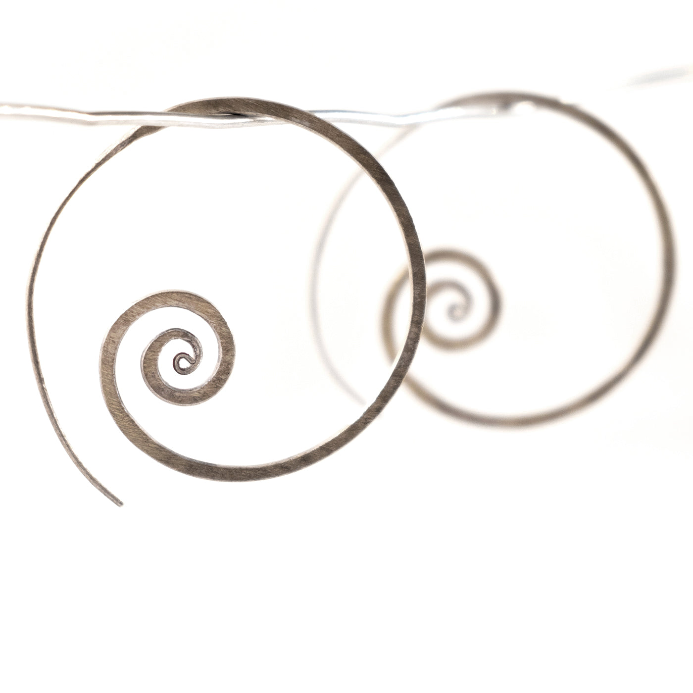 Vega Spirale Grandi Orecchini Argento