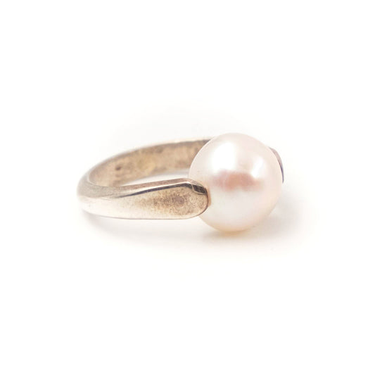 TI TENGO Anello Argento perla bianca