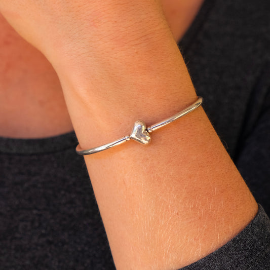 Bracciale Argento Semirigido Cuore