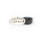 Anello Elastico Argento Cubo Onice