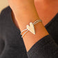 Bracciale Argento Doppio, Cuore Diverso