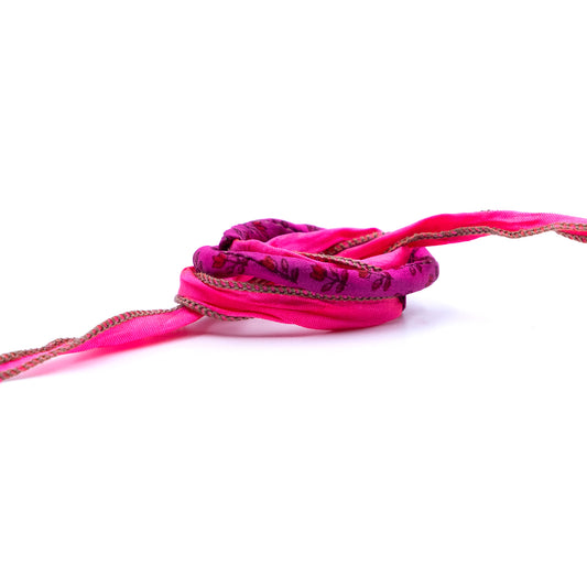 Bracciale Seta Calza Fucsia