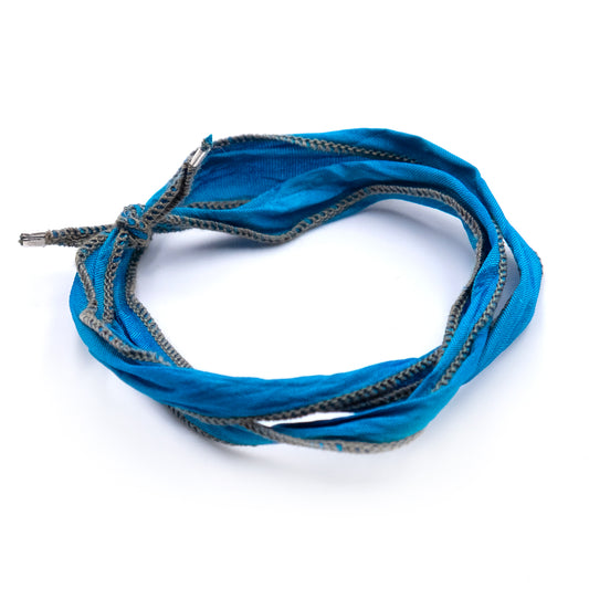 Bracciale  Seta Tonalità Blu