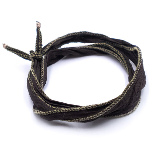 Bracciale Seta Tonalità Nero/Marrone