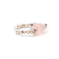 Anello Elastico Argento Cubo Quarzo Rosa