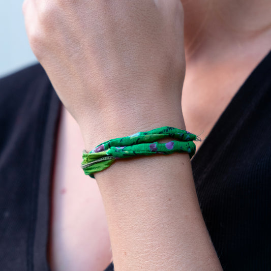 Bracciale Seta Calza Verde